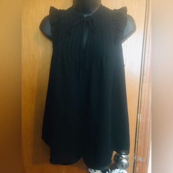 Eclair Tops - Stylish Black Sleeveless Blouse Top M Goth Lolita